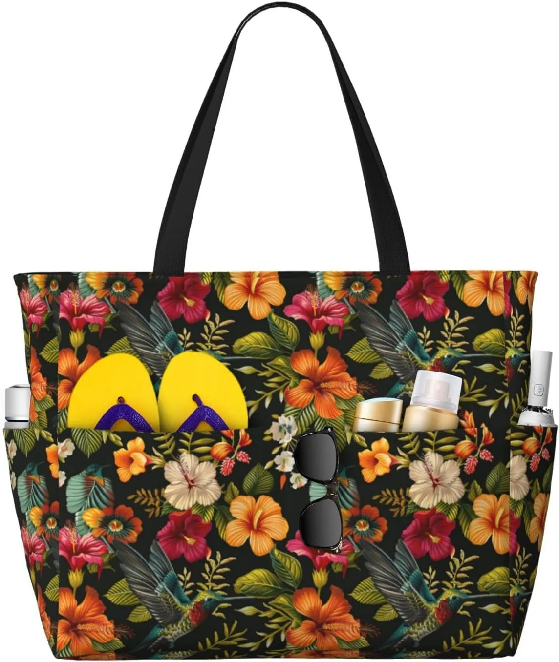 Women Large Beach Bag Travel Weekender Foldable Tote Bag for Pool Beach Vacation Gym