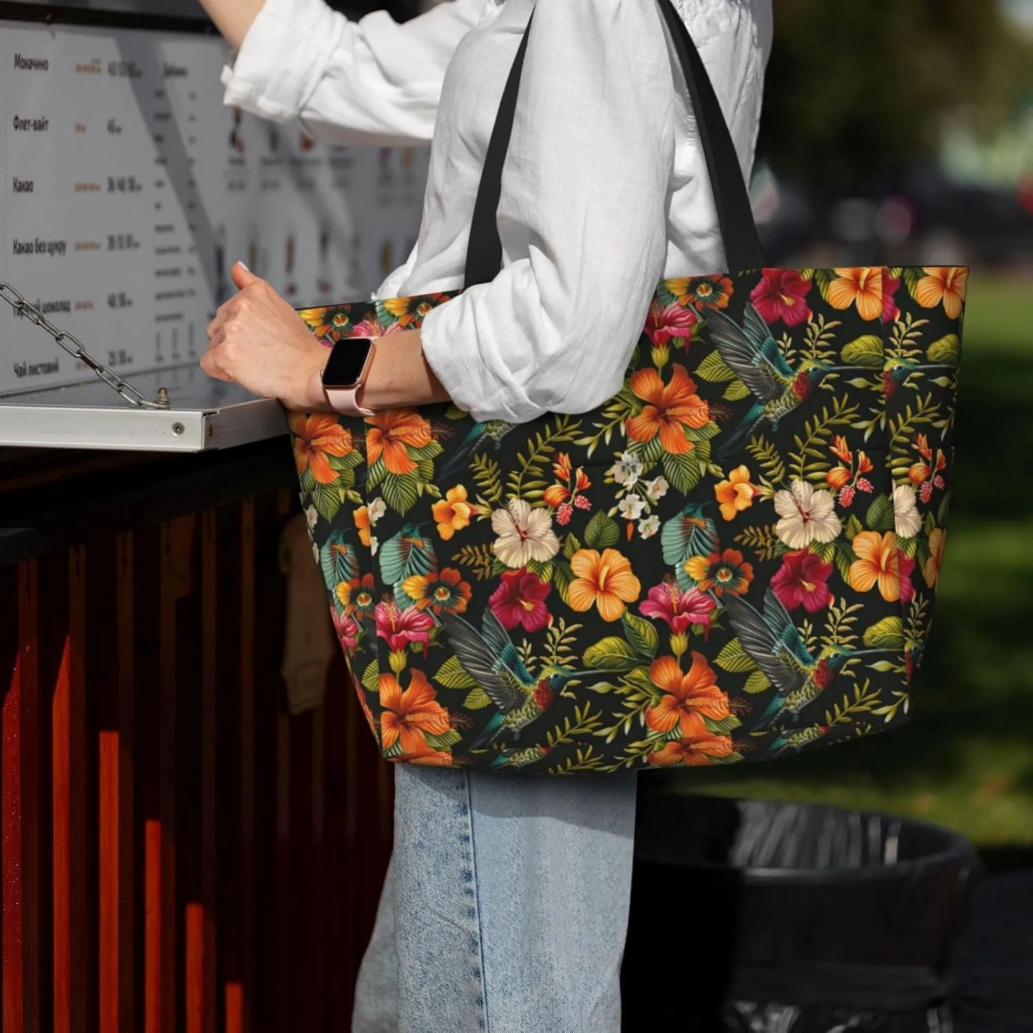 Women Large Beach Bag Travel Weekender Foldable Tote Bag for Pool Beach Vacation Gym