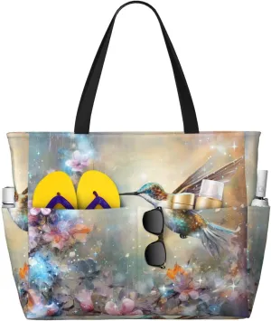 Women Large Beach Bag Travel Weekender Foldable Tote Bag for Pool Beach Vacation Gym