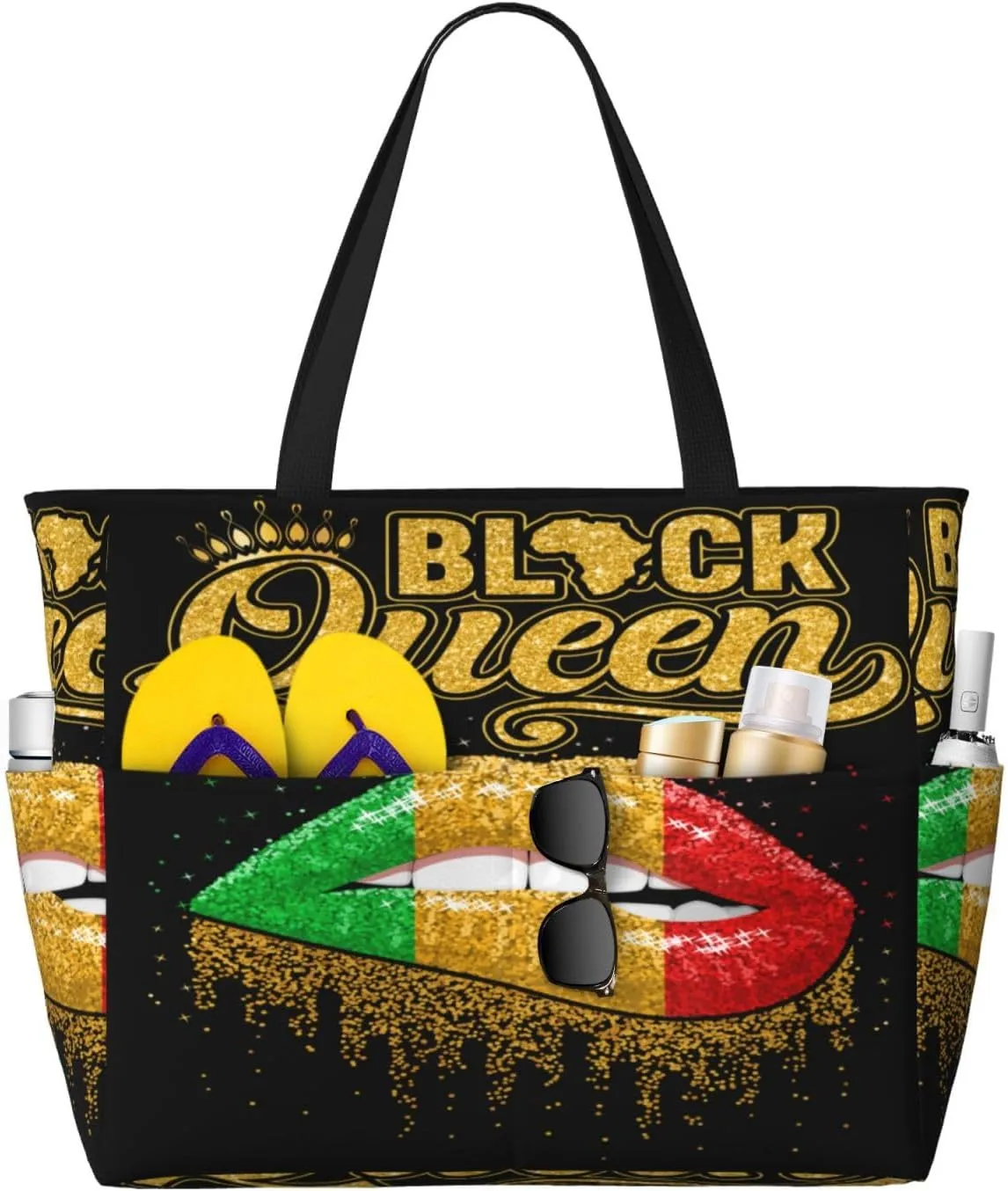 Women Large Beach Bag Travel Weekender Foldable Tote Bag for Pool Beach Vacation Gym