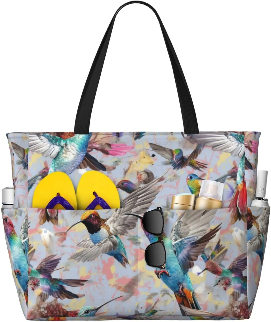 Women Large Beach Bag Travel Weekender Foldable Tote Bag for Pool Beach Vacation Gym