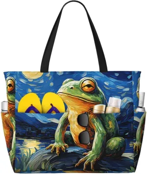 Women Large Beach Bag Travel Weekender Foldable Tote Bag for Pool Beach Vacation Gym