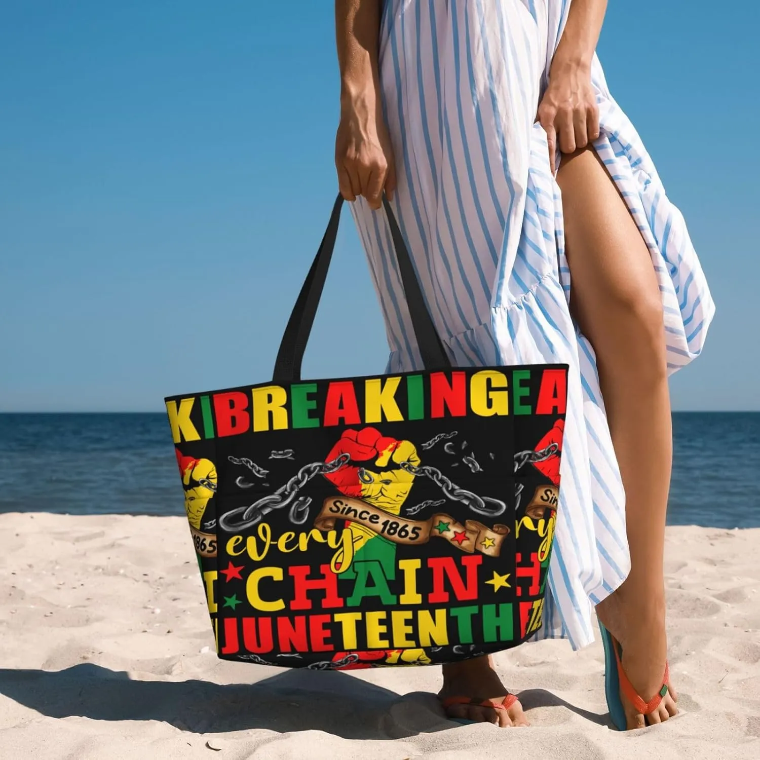 Women Large Beach Bag Travel Weekender Foldable Tote Bag for Pool Beach Vacation Gym