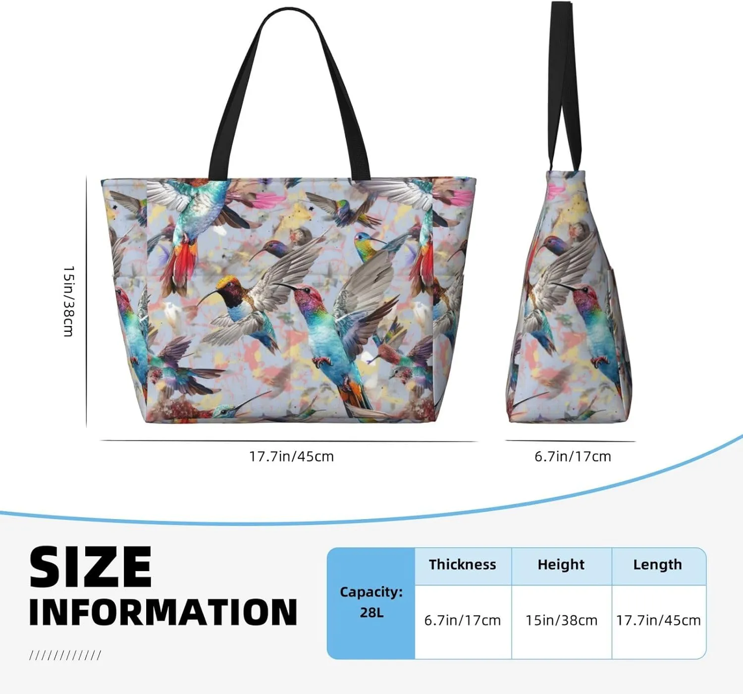 Women Large Beach Bag Travel Weekender Foldable Tote Bag for Pool Beach Vacation Gym