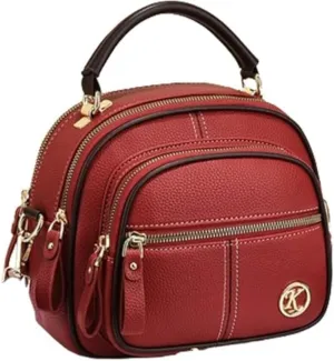 Women Multifunctional Stylish Compartment Shoulder Strap Leather Bag: Small Crossbody Bag Durable Hands Free Convenience