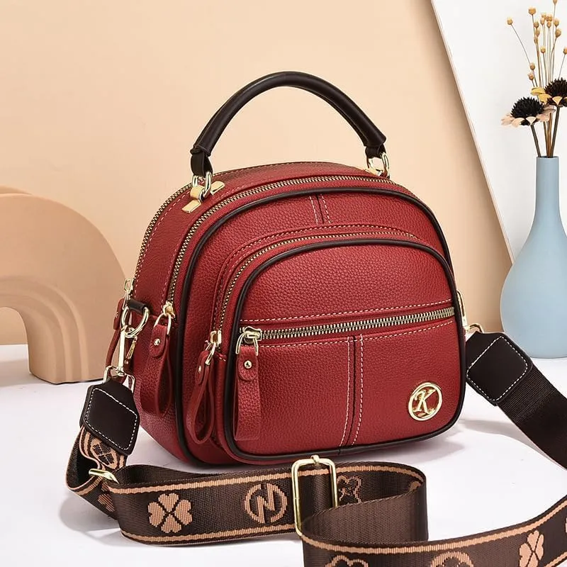 Women Multifunctional Stylish Compartment Shoulder Strap Leather Bag: Small Crossbody Bag Durable Hands Free Convenience