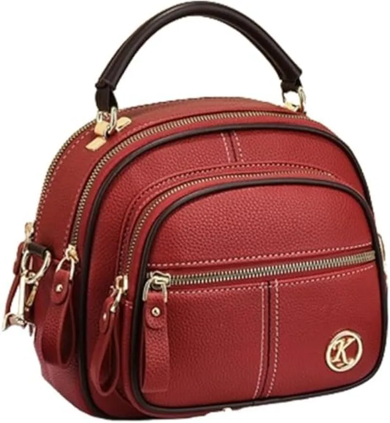 Women Multifunctional Stylish Compartment Shoulder Strap Leather Bag: Small Crossbody Bag Durable Hands Free Convenience