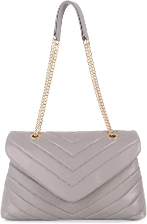 Women Shoulder Bag, Fashionable Quilted Vegan leather Crossbody Purses with Adjustable Chain Designer Purses