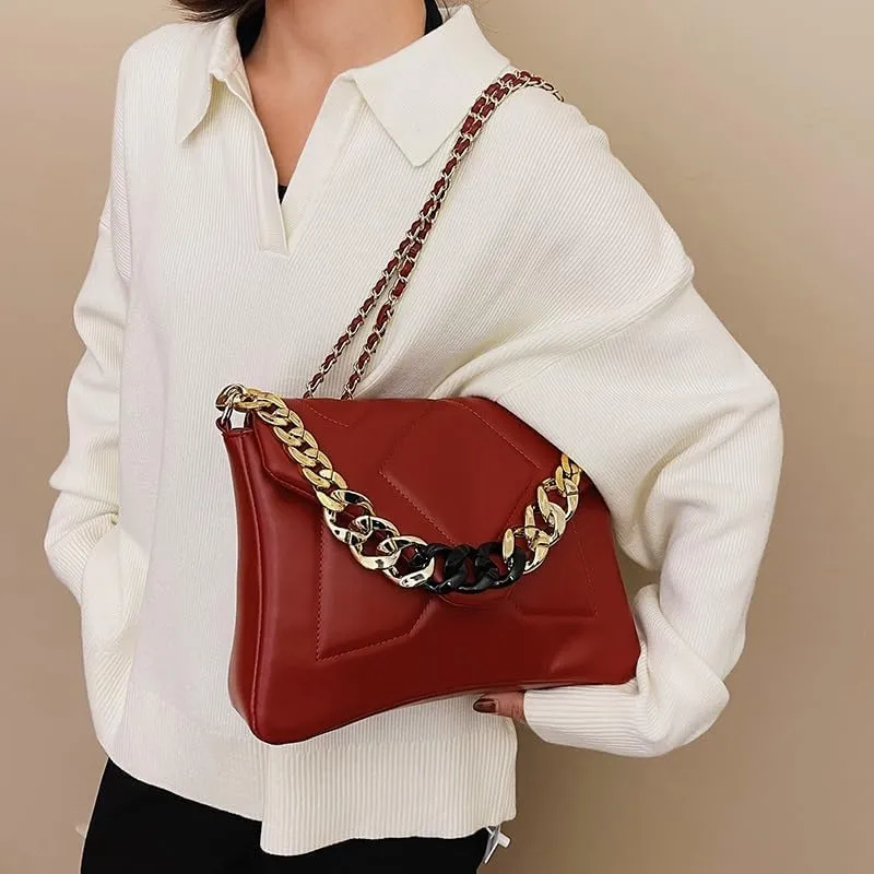 Women Shoulder Bags, Fashion Luxury Designer Handbags For Women Leather Chain Single Shoulder Bag