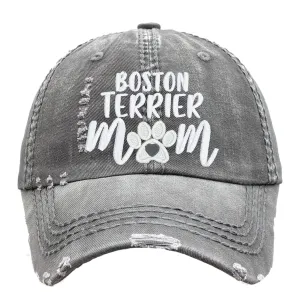 Women's Boston Terrier Dog Mom Hat, Baseball or High Ponytail Cap, Boston Terrier Owner Gift, Handmade Present