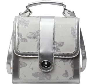 Women's Butterfly Embroidery Crossbody Bags and Handbags,Female Purses Versatile Backpack Tote Bags Satchel Bags Sliver