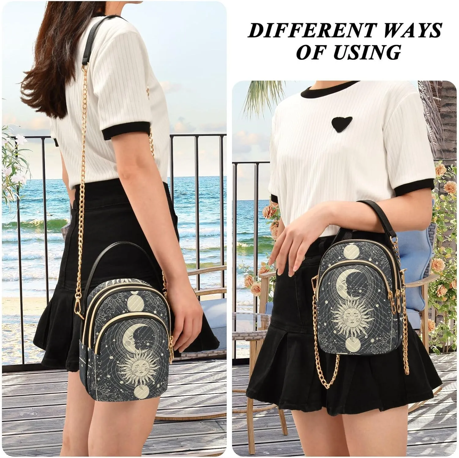 Women's Crossbody Handbags with Zipper Casual Leather Small Travel Purses Crossbody Bags for Ladies