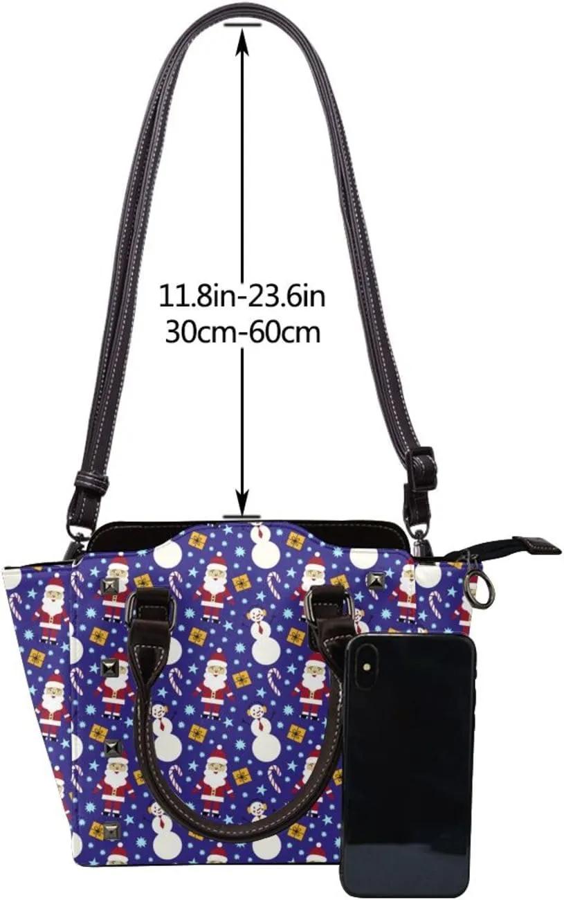 Women's Fashion Travel Shoulder Bag, Studded Handbags Purse for Women, PU Leather Shoulder Bag for Travel Shopping