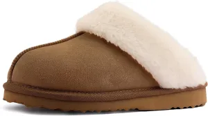Women's Fuzzy Slippers, Warm and Cozy Slip On Fluffy Winter House Shoes for Women, Comfy Faux Suede Ladies House Slippers Indoor and Outdoor with Memory Foam