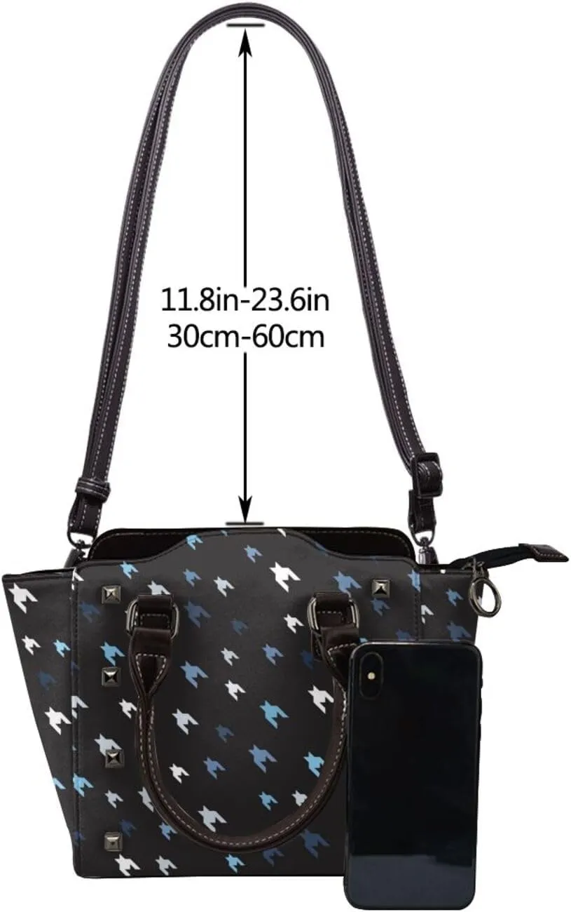 Womens Handbag Purse Handle Shoulder Crossbody Bag Rivet Satchel Tote Shoulder Bag