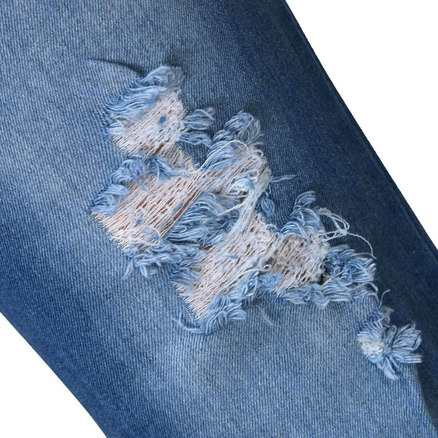 Women's Hight Waist Skinny Jeans Ripped Stretch Flare Jeans Split Hem Wide Leg Pants Distressed Denim Pants