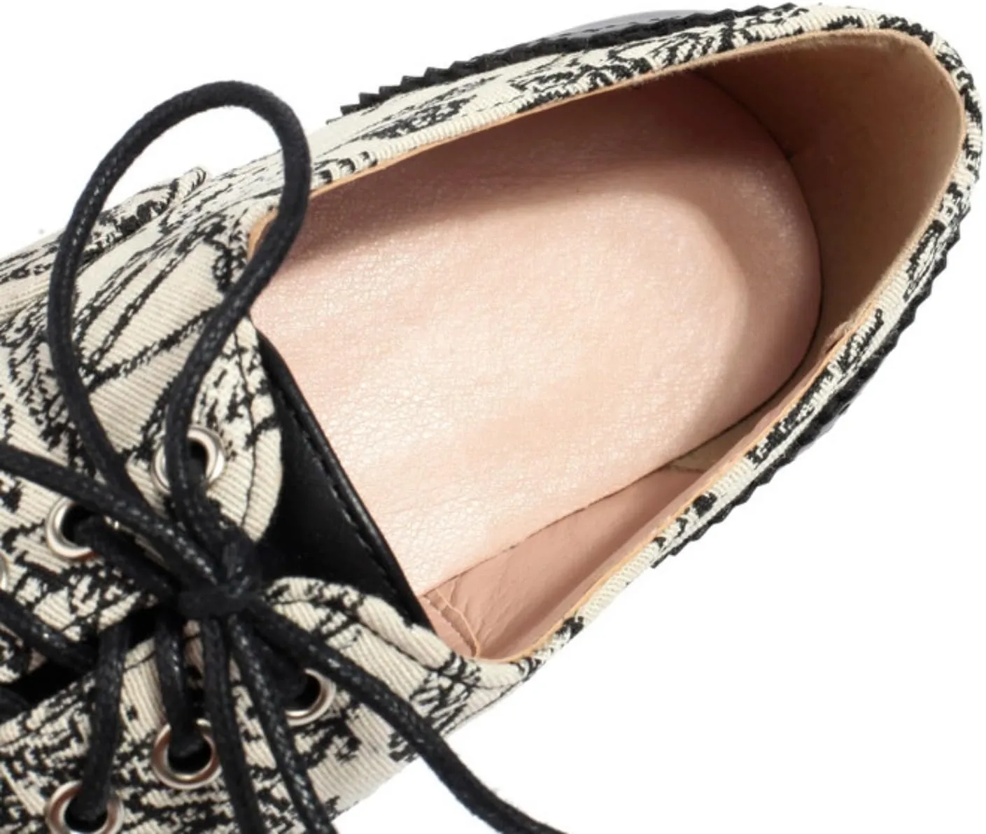 Women's Lace Up Leather Perforated Oxfords Round Toe Patchwork Low Block Chunky Heels Wingtip Brogues Shoes Casual Comfortable Derby Saddle Pumps
