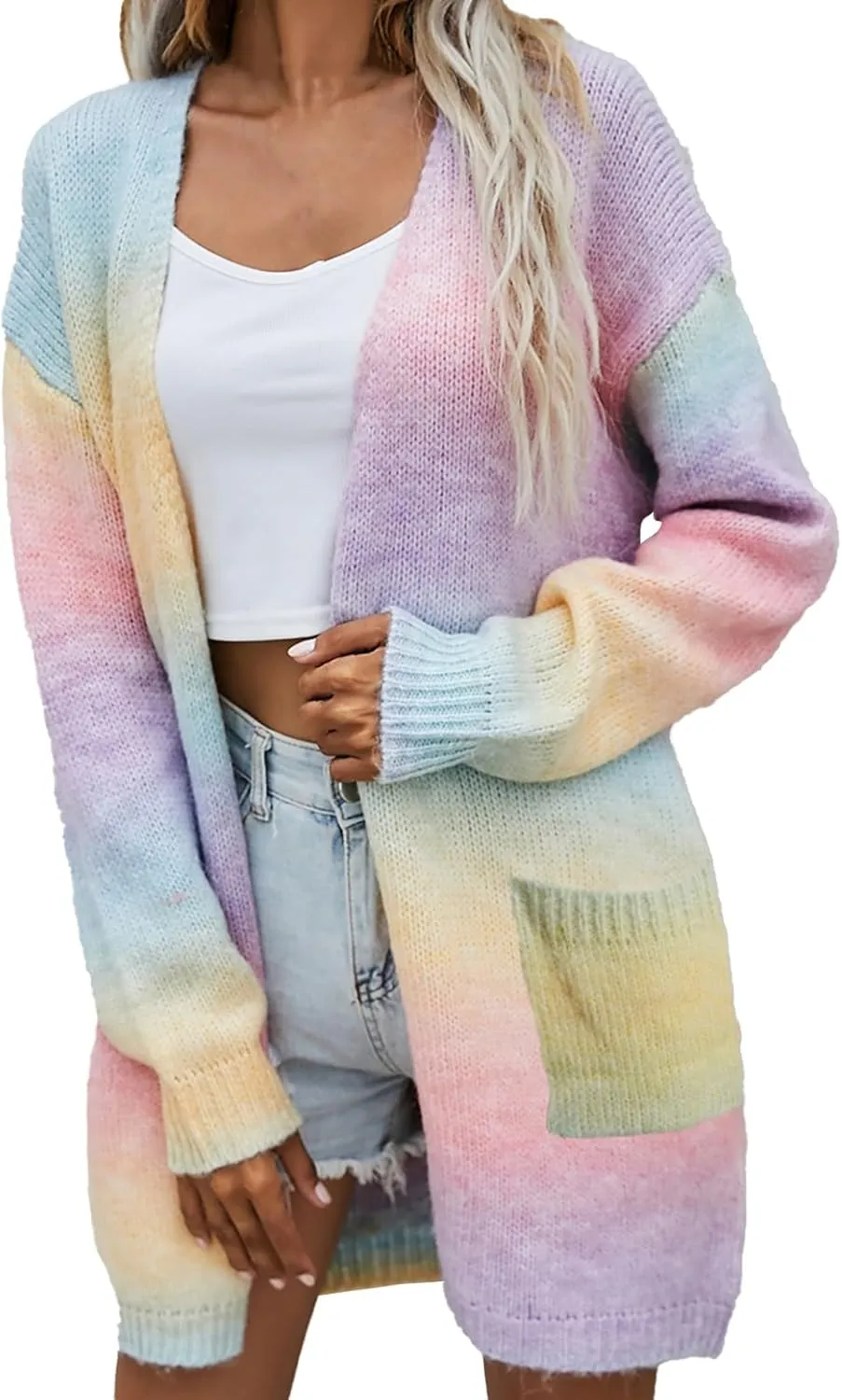 Womens Oversized Cardigan Sweaters Button Down Knit Fashion Sweater Fall Casual Lightweight Open Front Outwear