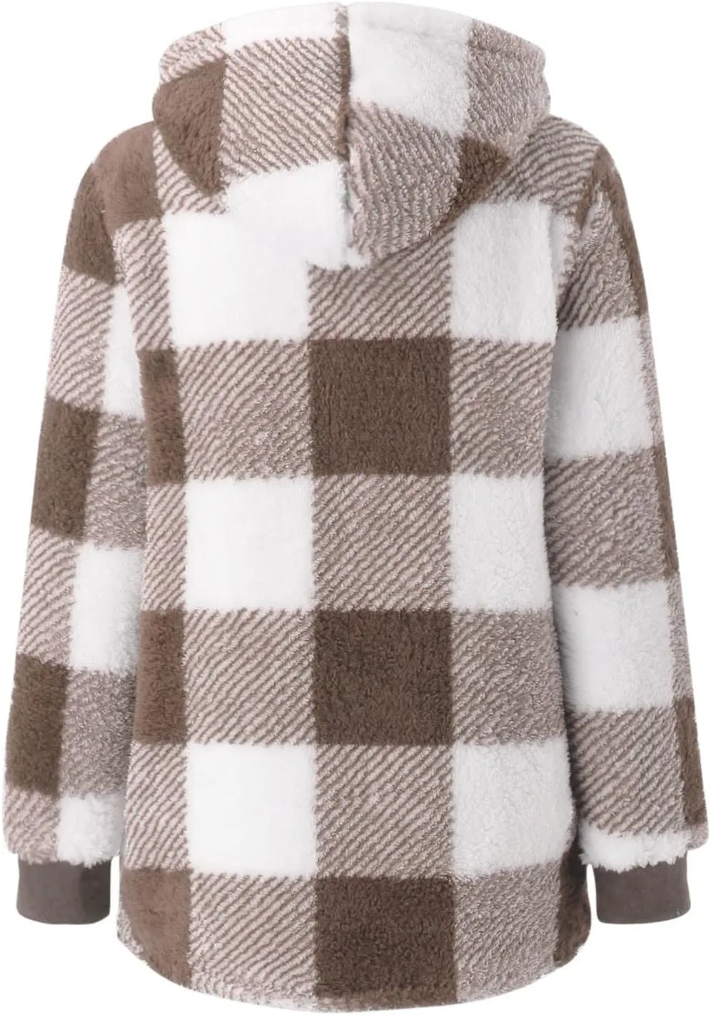Womens Oversized Sherpa Jacket Fuzzy Fleece Jackets Zip Up Outerwear Teddy Bear Sweater Coats with Hood