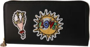 Women's Patch Embroidered Rf Long Wallet