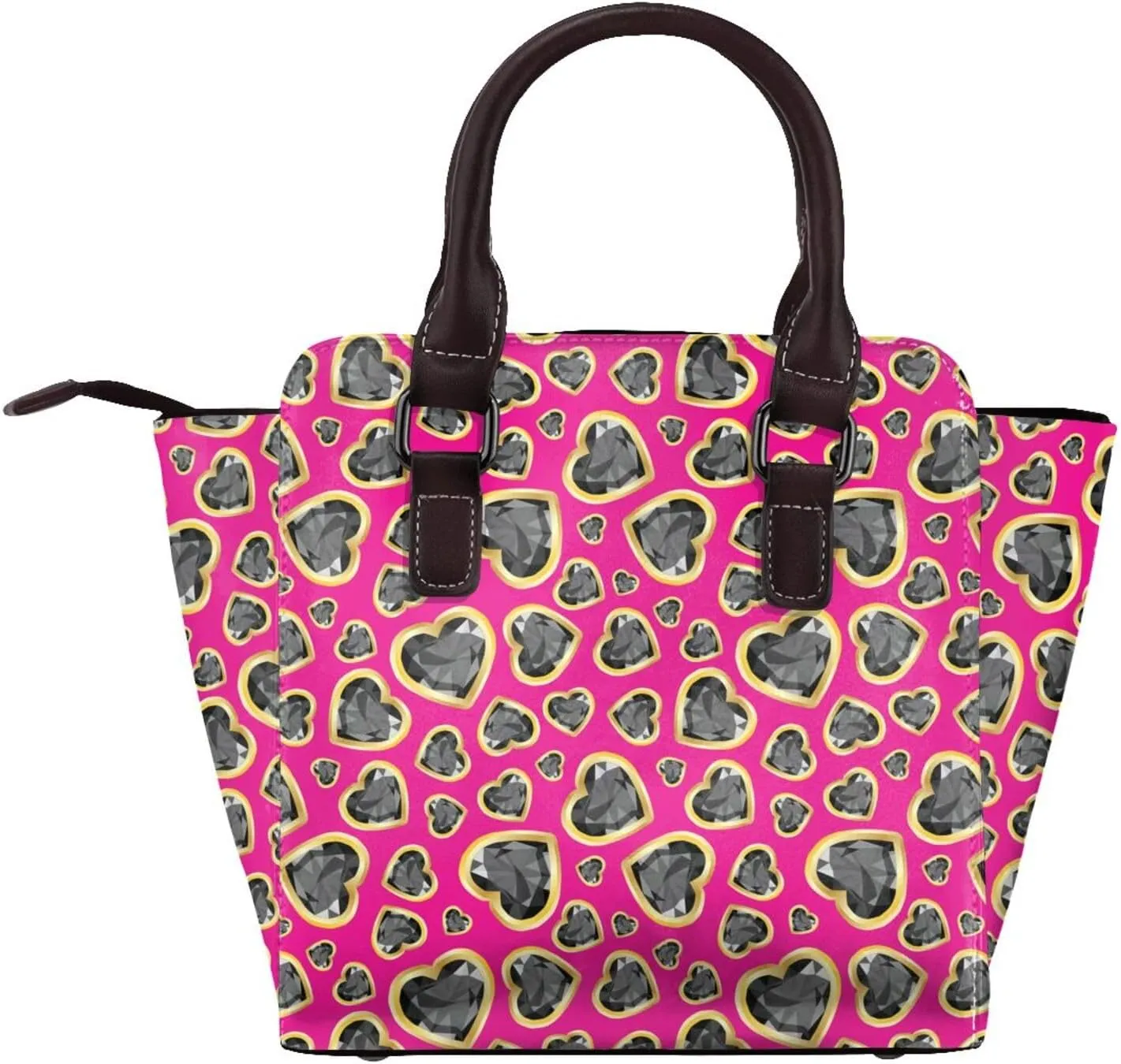 Women's Pu Leather Handbag Rivet Shoulder Bag Studded Top Handle Satchel Crossbody Tote Bag Punk Bag Purse