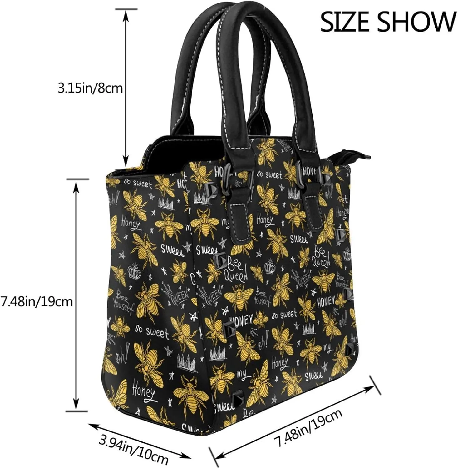 Women's Pu Leather Handbag Rivet Shoulder Bag Studded Top Handle Satchel Crossbody Tote Bag Punk Bag Purse