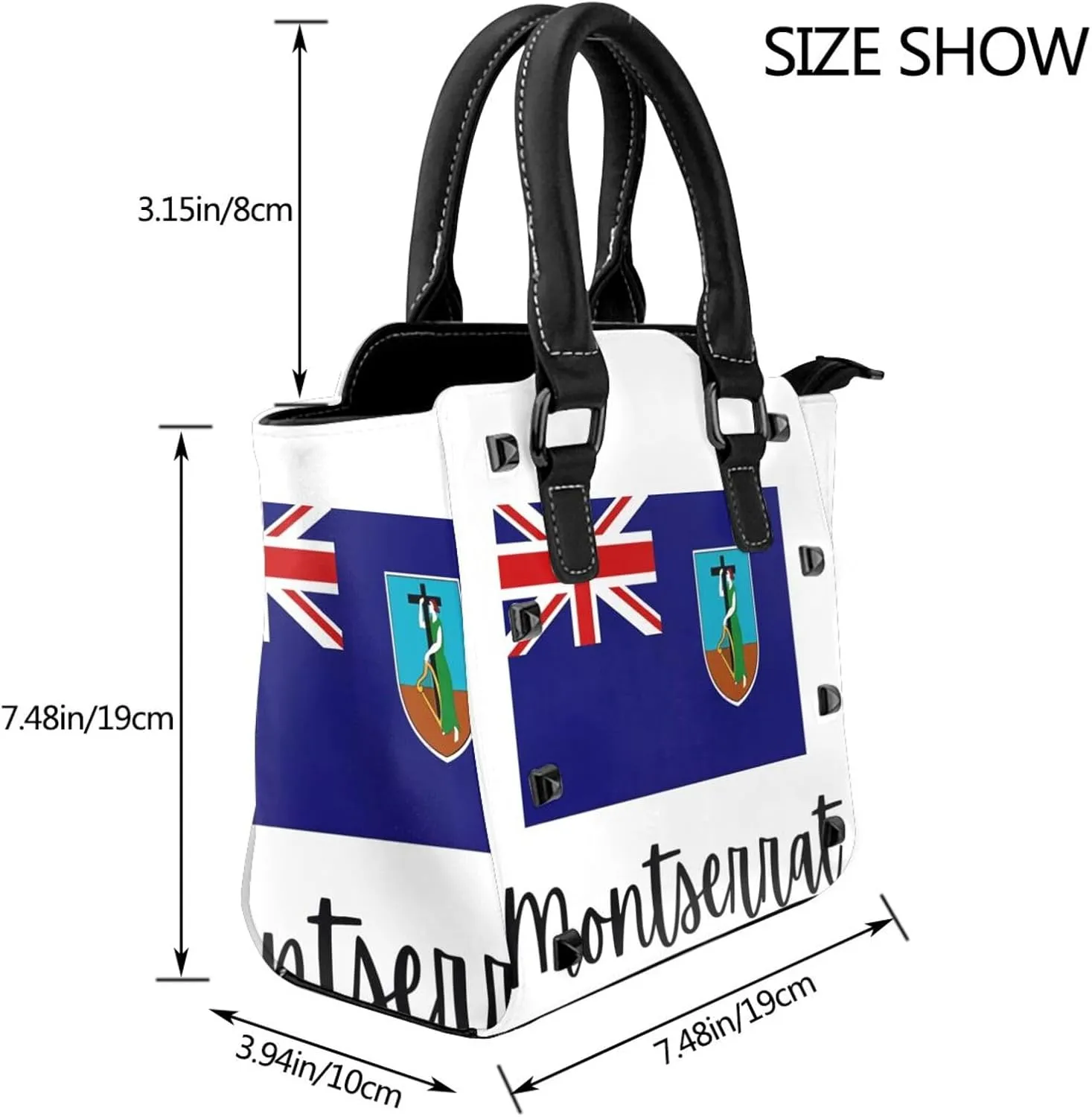Women's Pu Leather Handbag Rivet Shoulder Bag Studded Top Handle Satchel Crossbody Tote Bag Punk Bag Purse