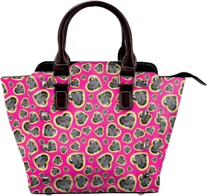 Women's Pu Leather Handbag Rivet Shoulder Bag Studded Top Handle Satchel Crossbody Tote Bag Punk Bag Purse