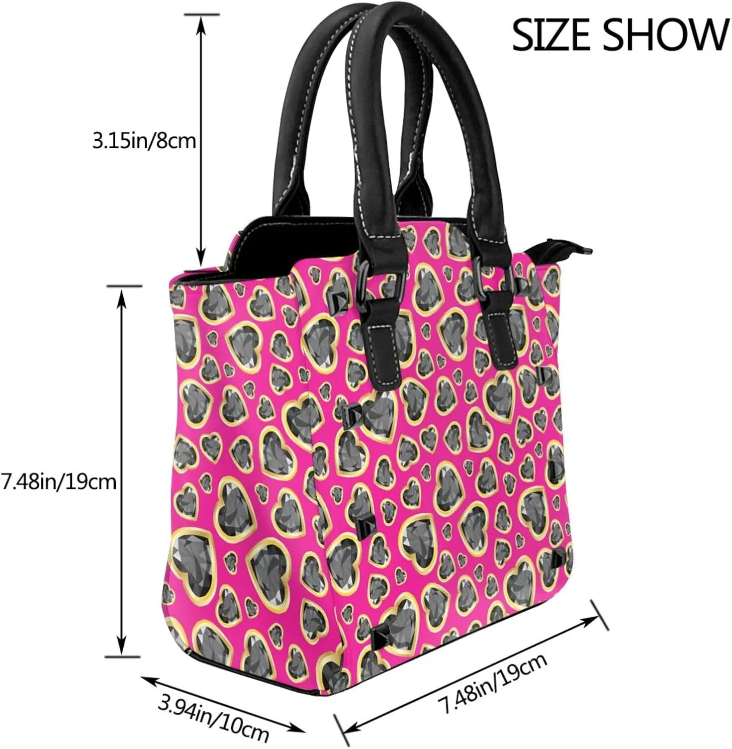 Women's Pu Leather Handbag Rivet Shoulder Bag Studded Top Handle Satchel Crossbody Tote Bag Punk Bag Purse
