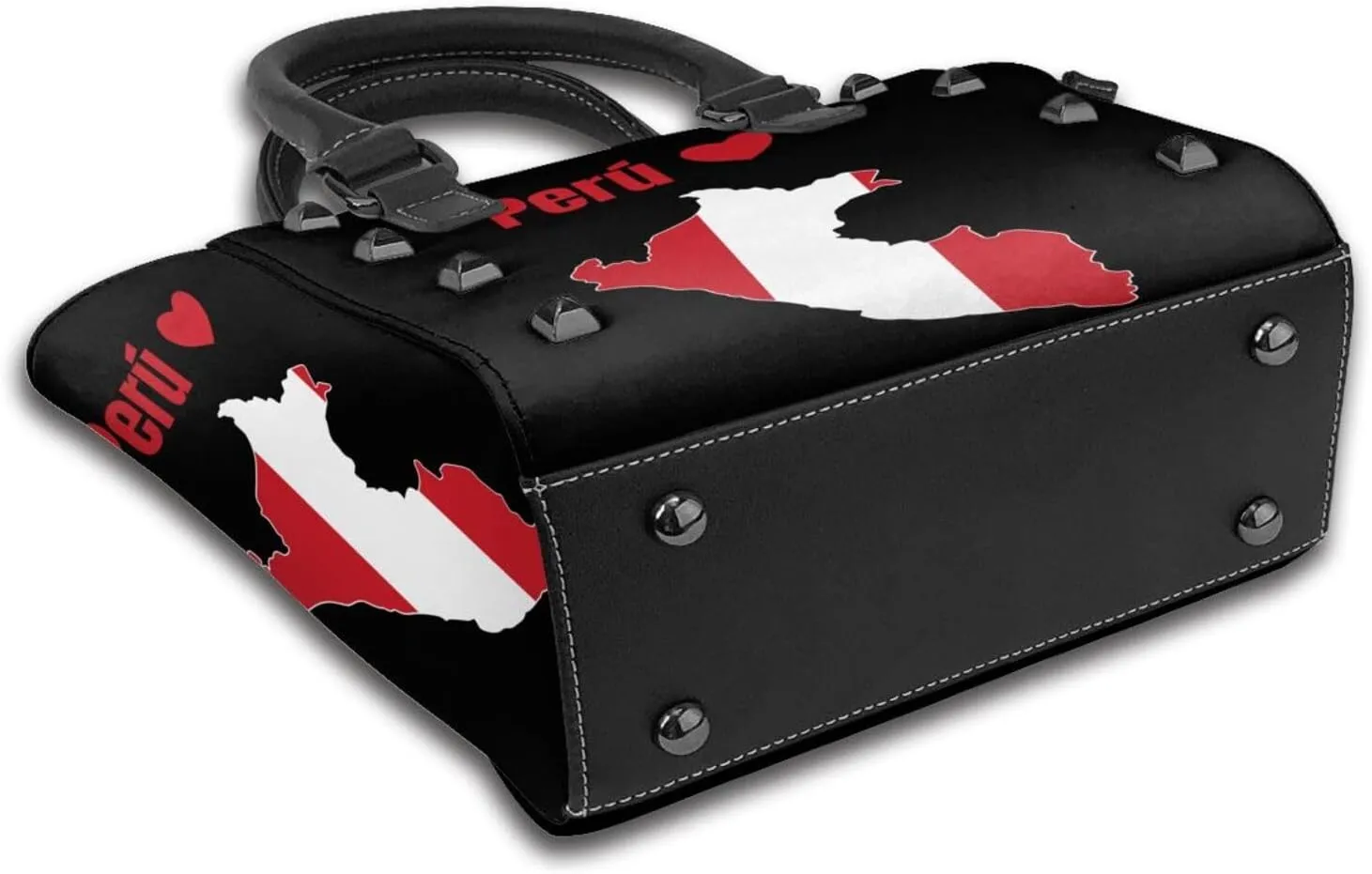 Women's Pu Leather Handbag Rivet Shoulder Bag Studded Top Handle Satchel Crossbody Tote Bag Punk Bag Purse