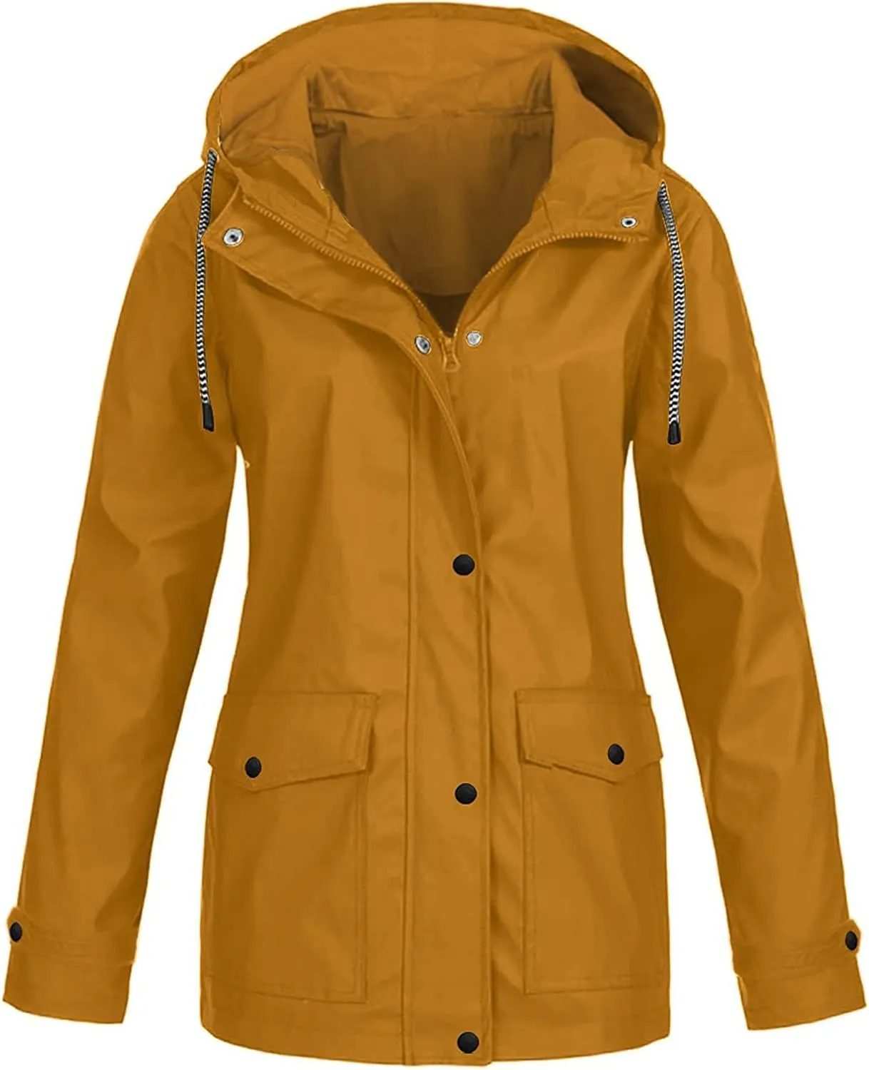 Womens Rain Jacket with Hood Waterproof Windproof Raincoats Lightweight Packable Rain Coats Outerwear with Pocket
