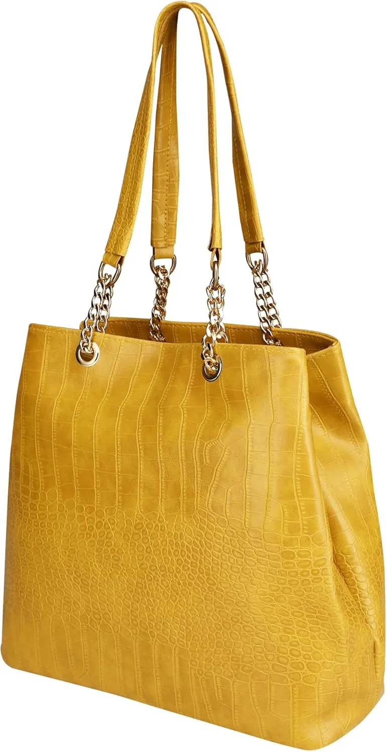 Womens Shoulder Bag | Womens Handbag | Girls Shoulder Bag | Croc Pattern | Chain Handle