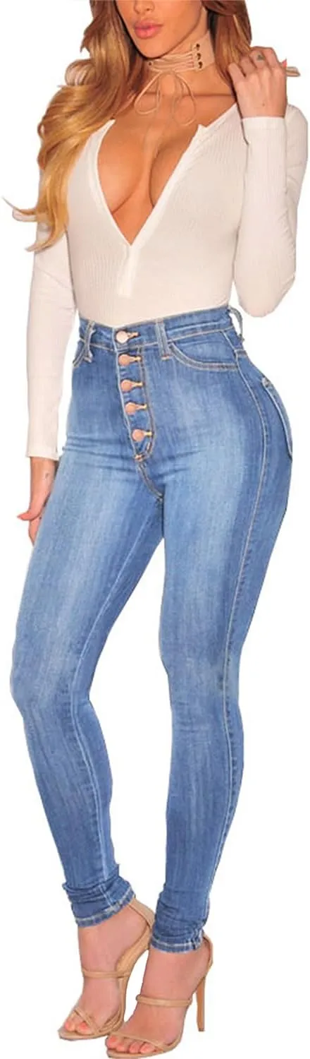 Women's Skinny Jeans High Waist Butt Lifting Denim Pants