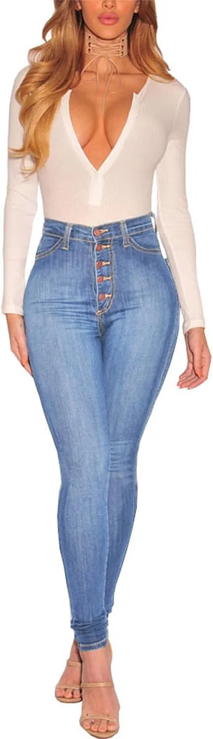 Women's Skinny Jeans High Waist Butt Lifting Denim Pants