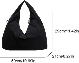 Women's Textured Tote Bag - Solid Color Large Capacity Shoulder Purse, Minimalist Work Travel Bag for Everyday Essentials