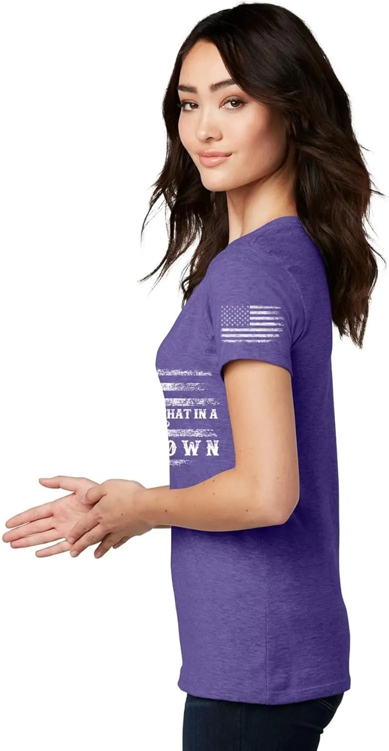 Womens Vintage Patriotic Flag USA Country Music Lover T-Shirt Inspired by Famous Song Try That in a Small Town Song