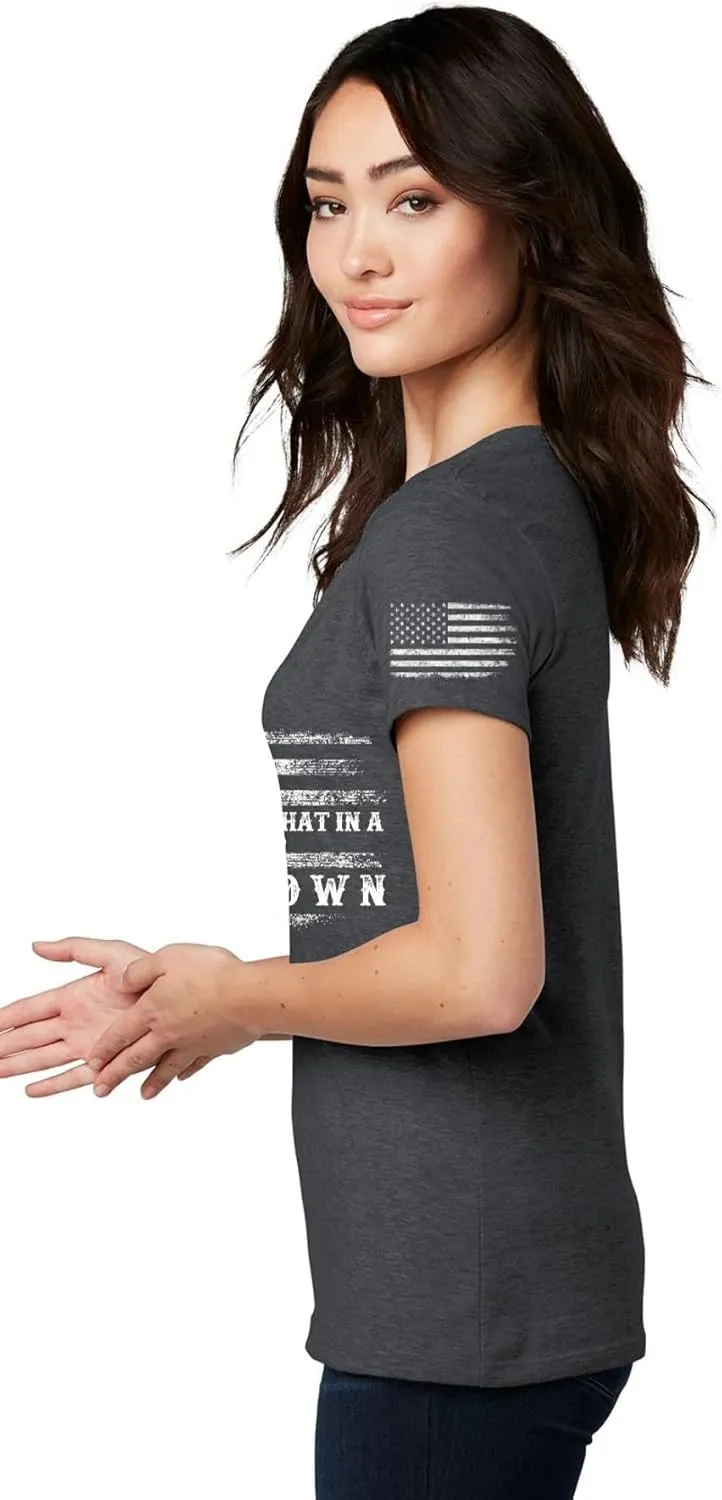 Womens Vintage Patriotic Flag USA Country Music Lover T-Shirt Inspired by Famous Song Try That in a Small Town Song