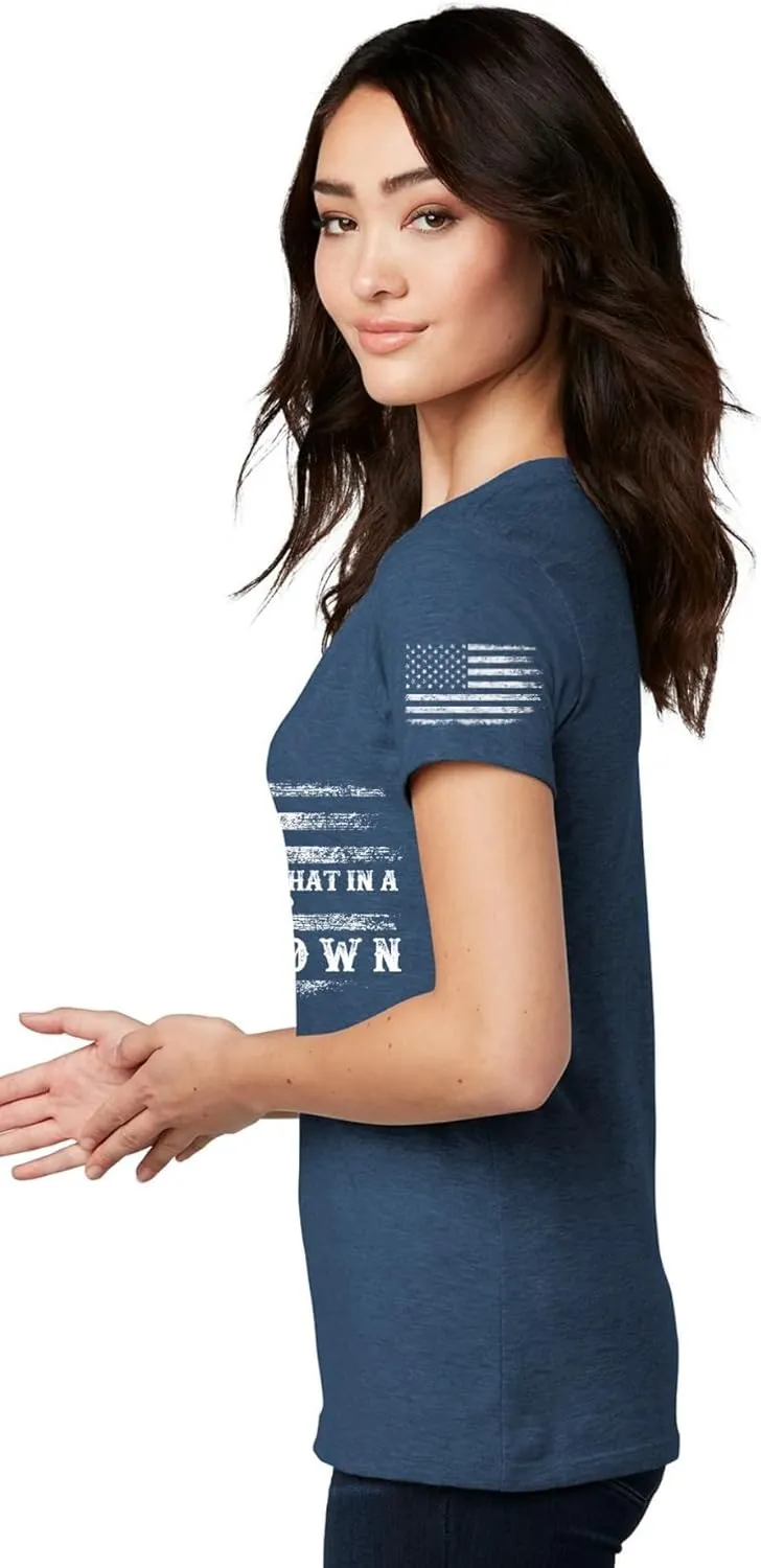 Womens Vintage Patriotic Flag USA Country Music Lover T-Shirt Inspired by Famous Song Try That in a Small Town Song