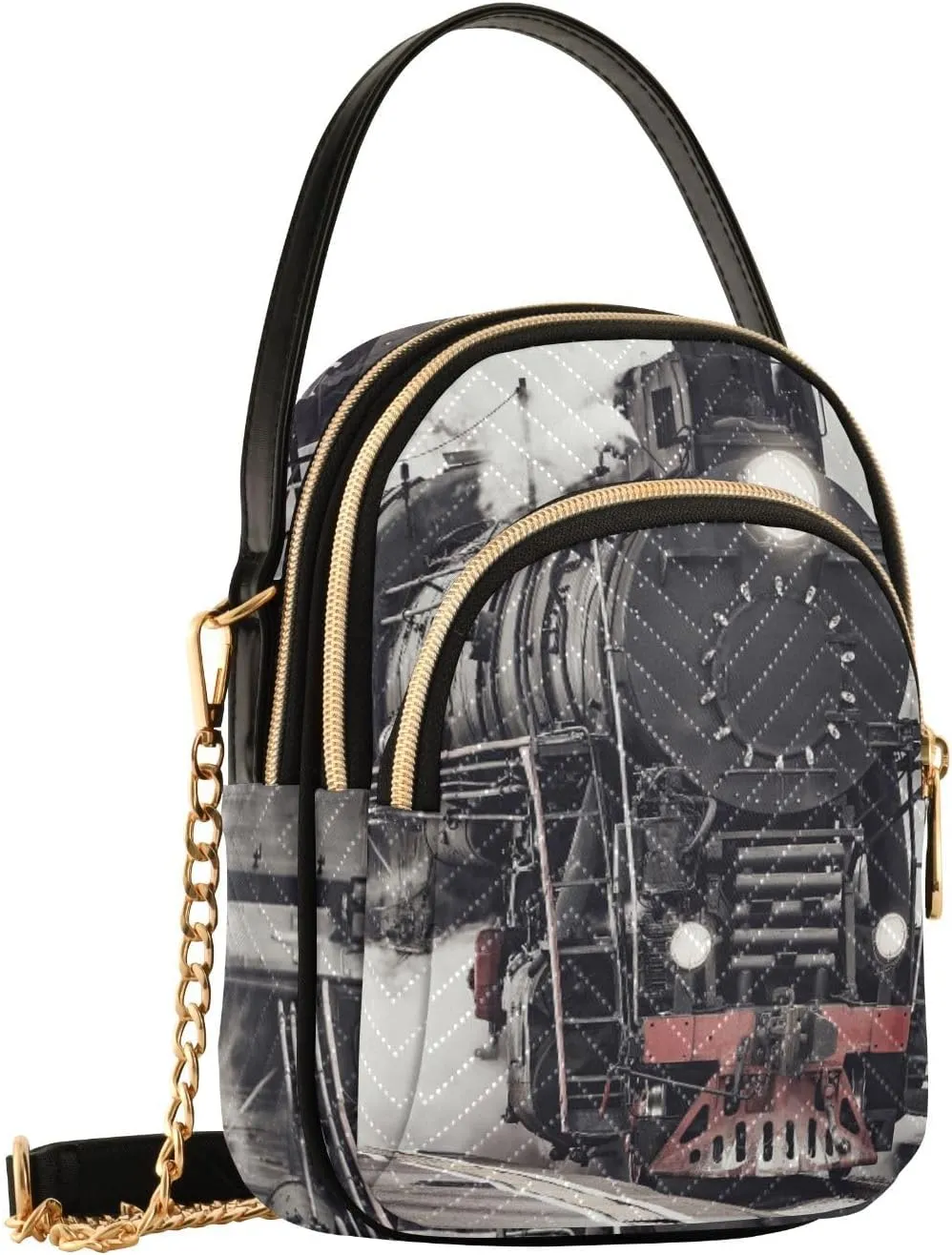Women's Wave Cross Body Chest Bag, 52 inch Gold Chain Shoulder Handbag Purse