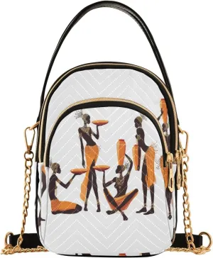 Women's Wave Cross Body Chest Bag, 52 inch Gold Chain Shoulder Handbag Purse