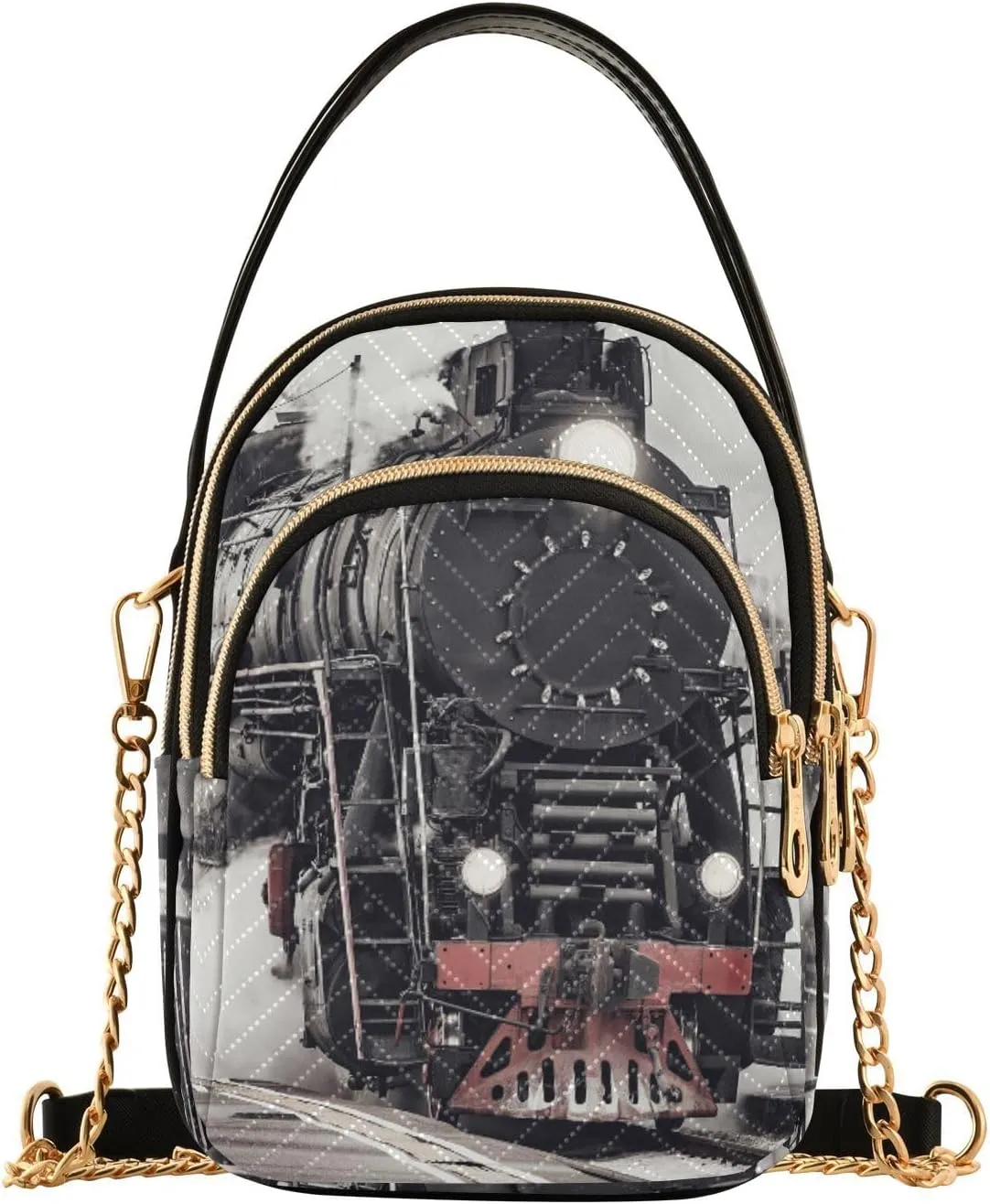 Women's Wave Cross Body Chest Bag, 52 inch Gold Chain Shoulder Handbag Purse