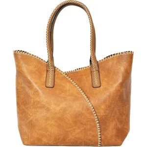 Women's Wear NE Wear 2 Piece Set Purse Brown Faux Leather