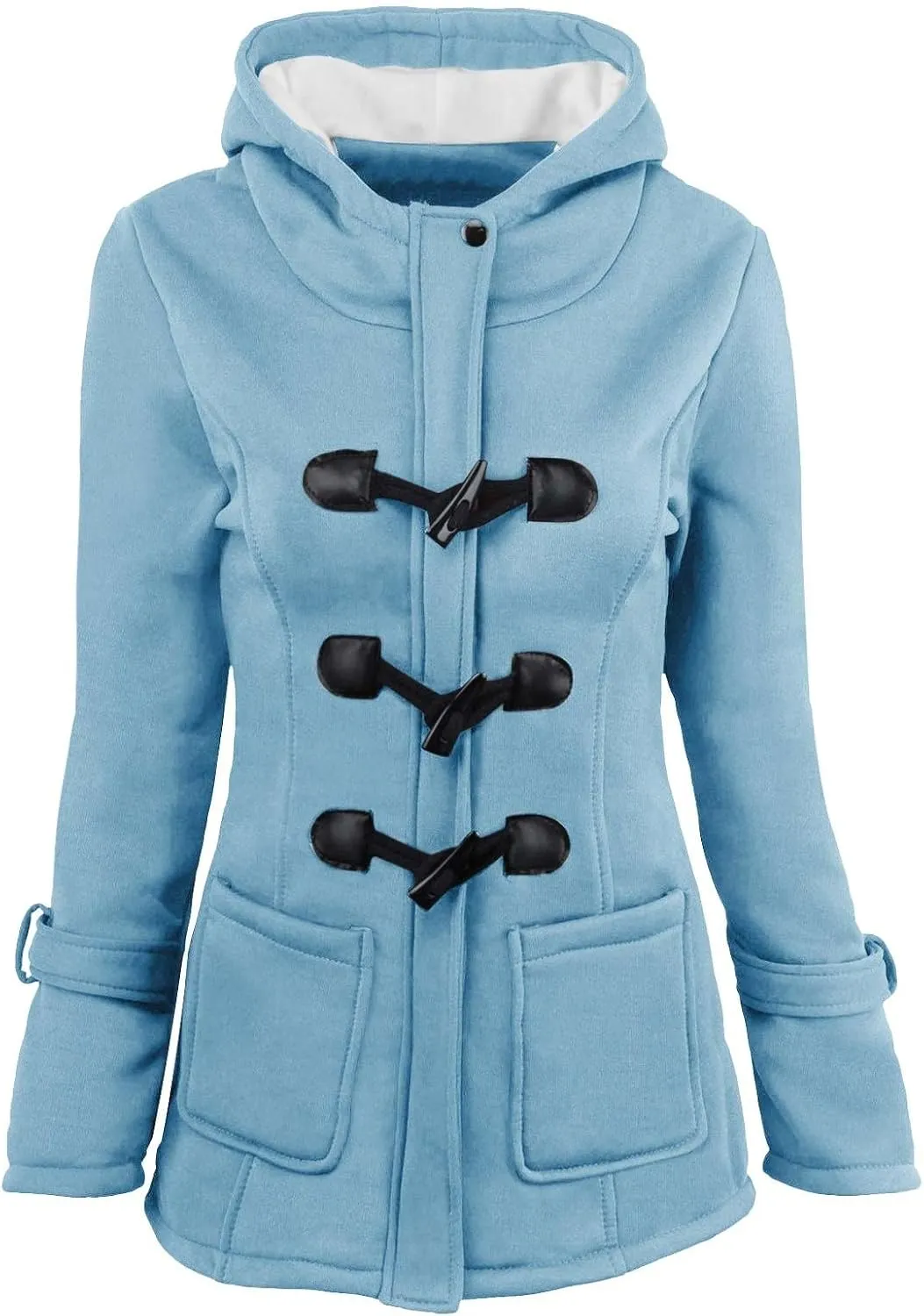 Womens Winter Coats Plus Size Warm Sherpa Lined Parkas Quilted Jacket Hoodie Plus Size Puffer Button Down Outerwear