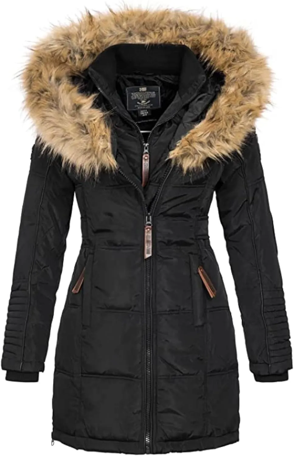 Women's Winter Long Coat - Down Jacket Parka - Black, M