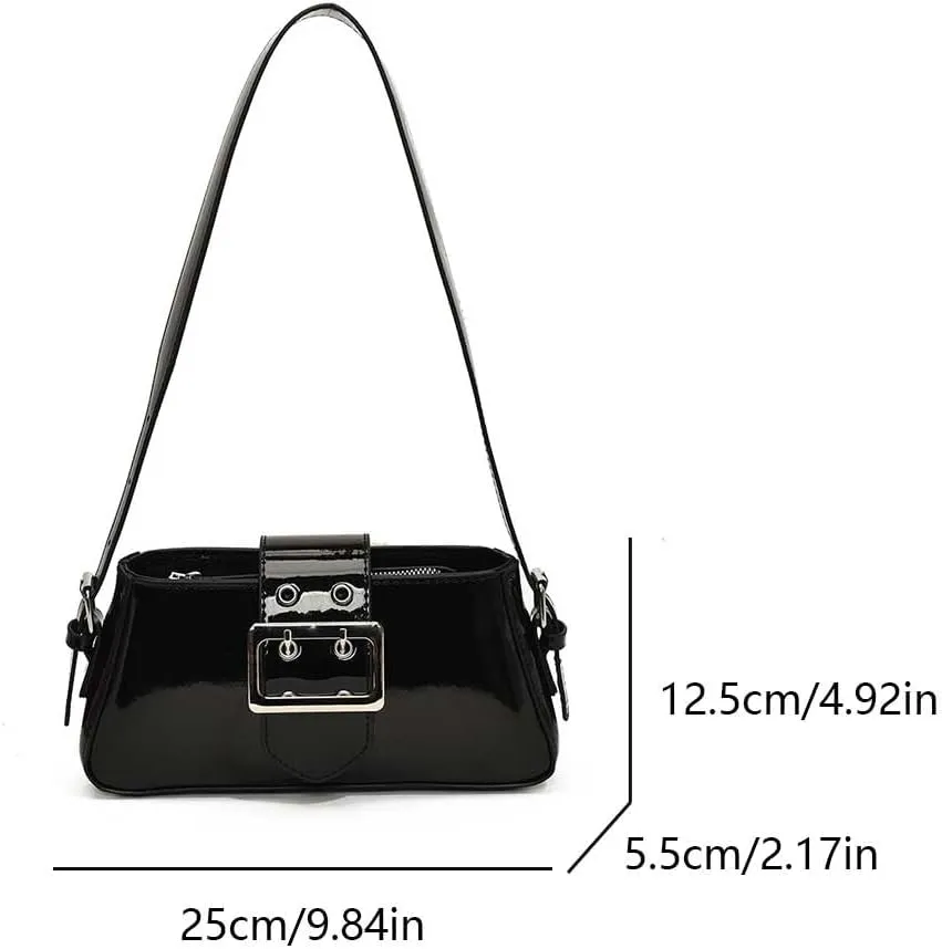 Women's Y2K Purse,Studded Shoulder Bag PU Leather Hobo Bag Underarm Shoulder Bag 2024 Trendy Clutch Purse with Buckle