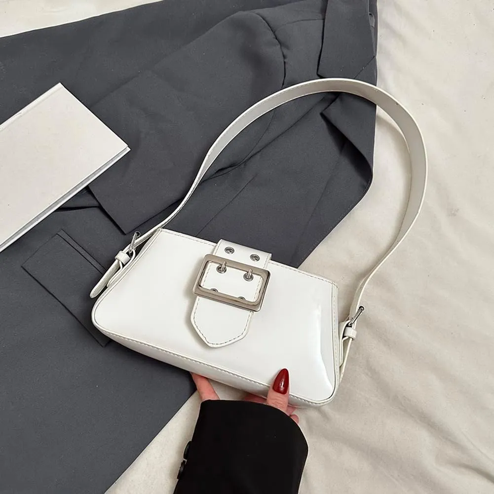 Women's Y2K Purse,Studded Shoulder Bag PU Leather Hobo Bag Underarm Shoulder Bag 2024 Trendy Clutch Purse with Buckle