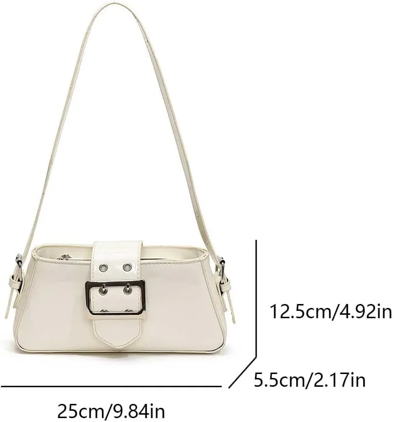 Women's Y2K Purse,Studded Shoulder Bag PU Leather Hobo Bag Underarm Shoulder Bag 2024 Trendy Clutch Purse with Buckle