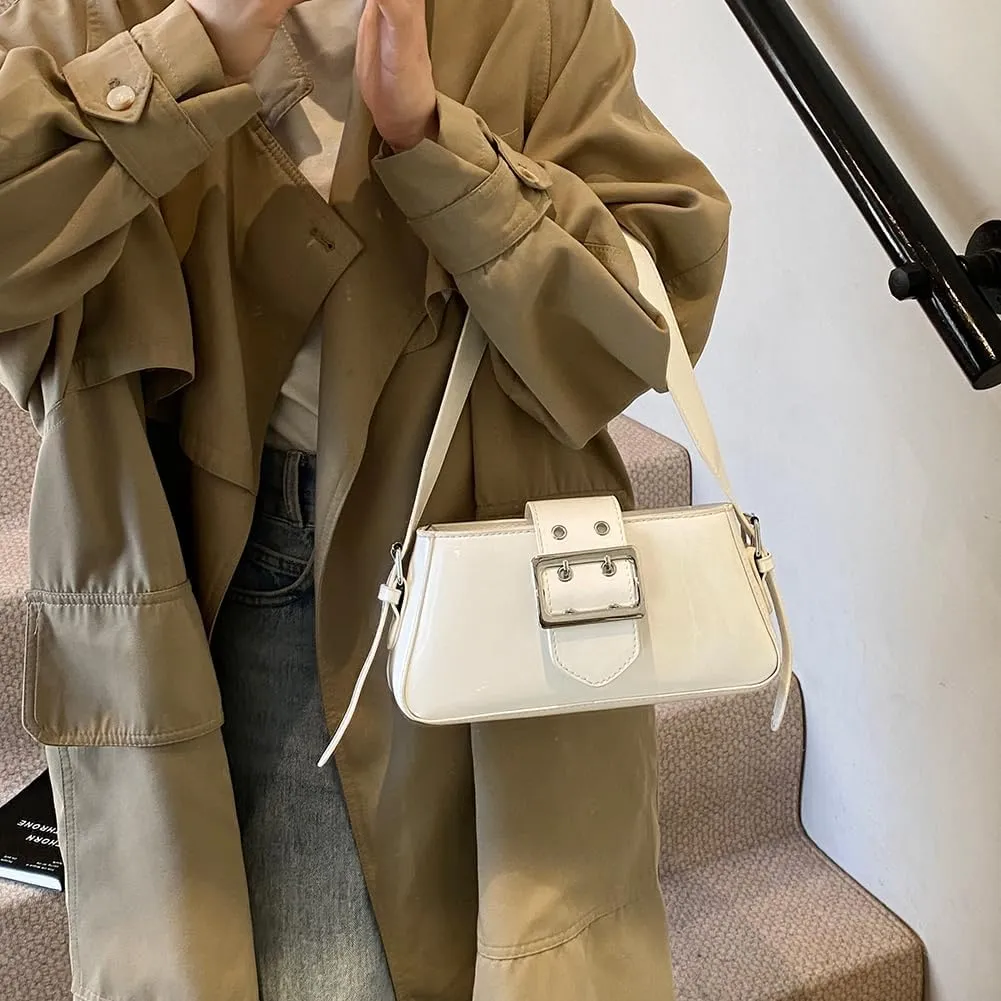 Women's Y2K Purse,Studded Shoulder Bag PU Leather Hobo Bag Underarm Shoulder Bag 2024 Trendy Clutch Purse with Buckle