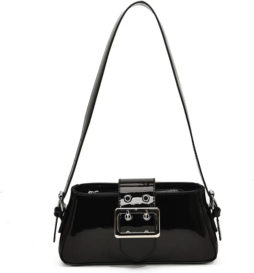 Women's Y2K Purse,Studded Shoulder Bag PU Leather Hobo Bag Underarm Shoulder Bag 2024 Trendy Clutch Purse with Buckle