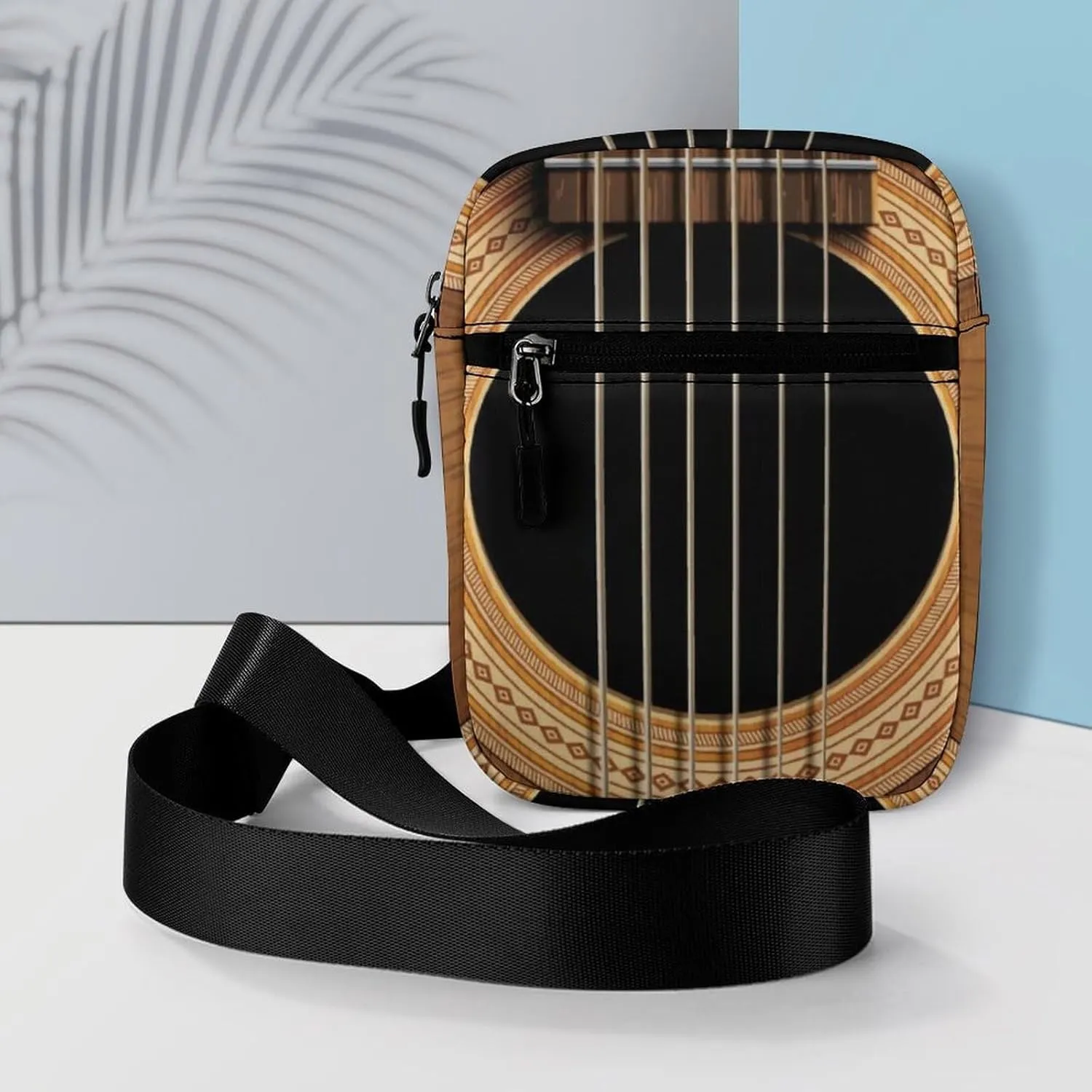Wood Acoustic Guitar Music Detachable Shoulder Strap Exquisite Small Shoulder Bag